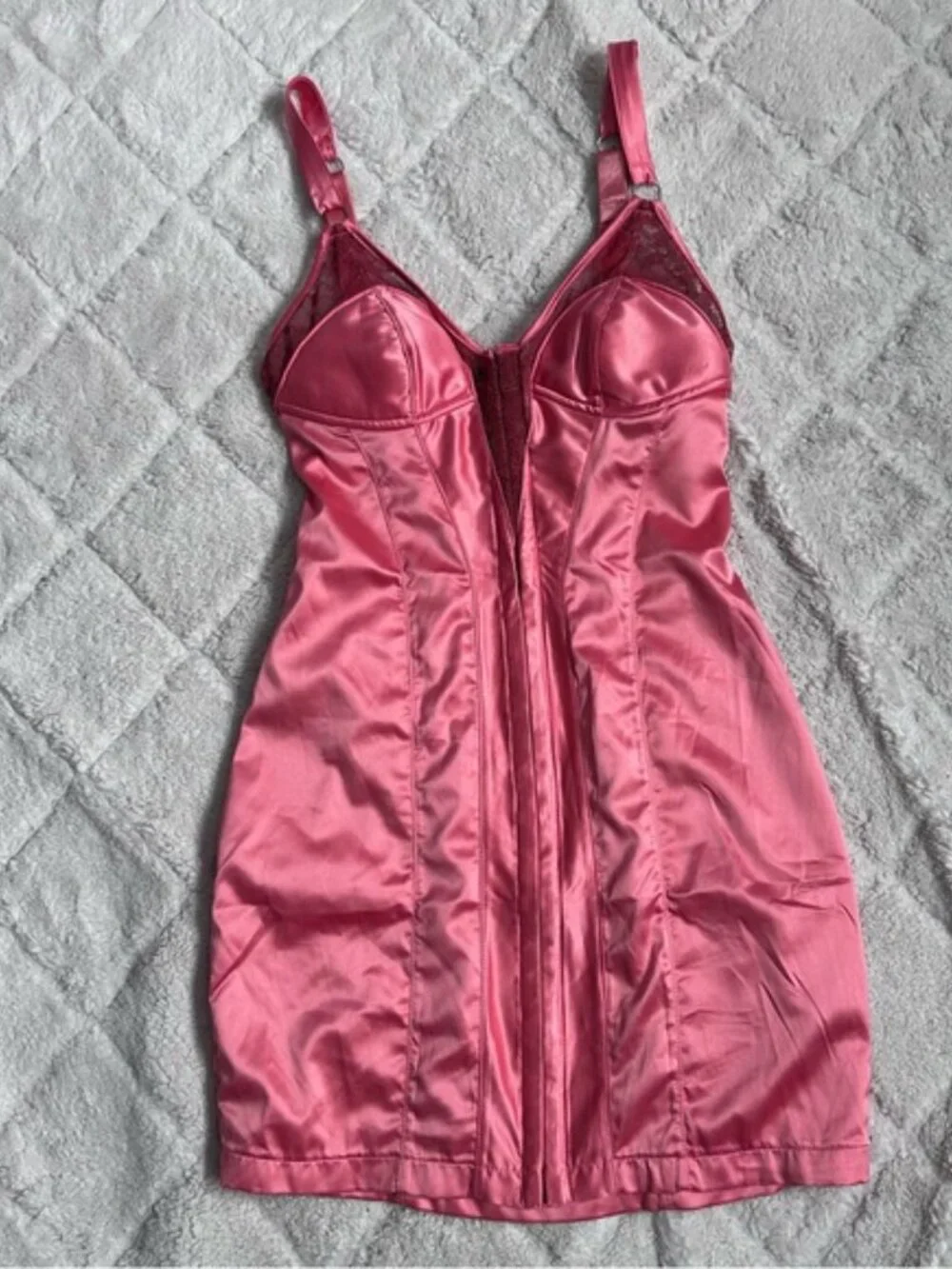 Urban Outfitters | Coral Pink Piper Satin Corset Dress | Size Extra Small - Picture 3 of 13